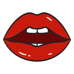 Red Glossy Lips Color Stroke PNG & SVG Design For T-Shirts