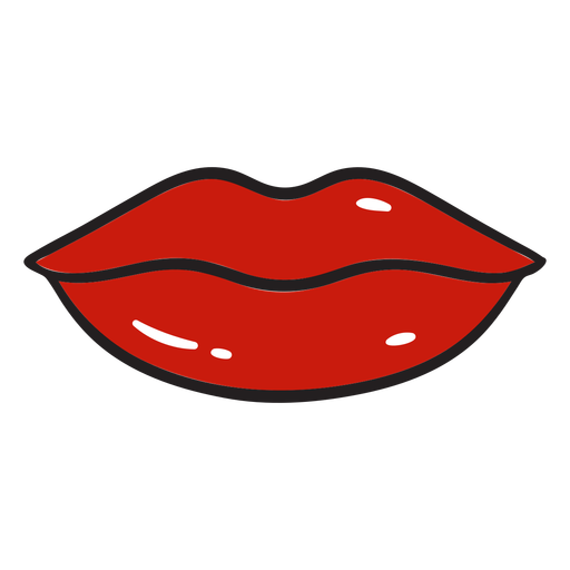 Red lips color stroke