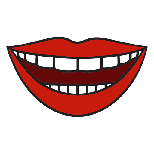 Smiling mouth color stroke PNG Design