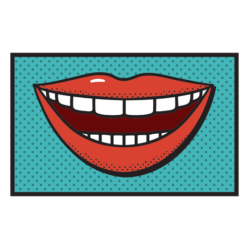 Smiling mouth comic PNG Design