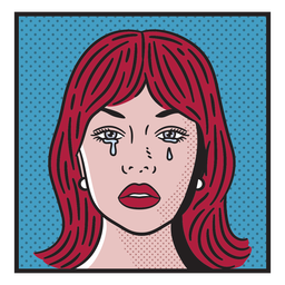 Crying Woman Comic PNG & SVG Design For T-Shirts