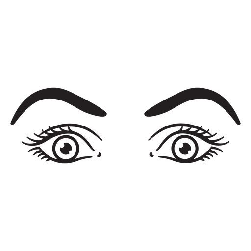 Eyes wide open stroke PNG Design