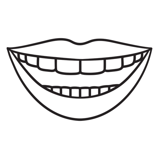 Smiling mouth stroke PNG Design