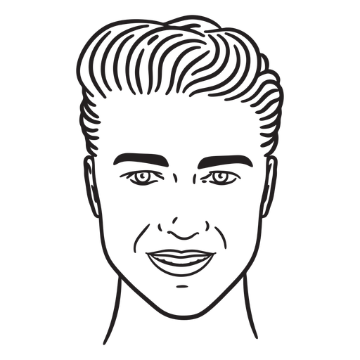 O traço preenchido do retrato do homem Desenho PNG