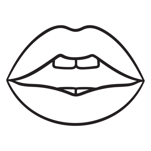 Labios de trazo de boca Diseño PNG