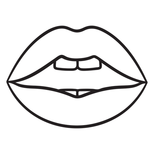 Mouth stroke lips PNG Design