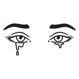 Teary Eyes Stroke PNG & SVG Design For T-Shirts