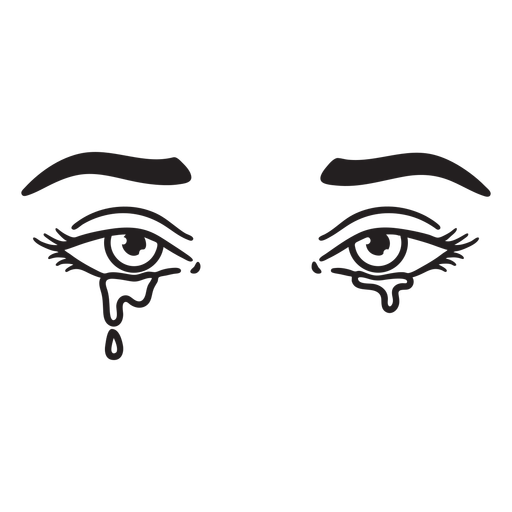 Teary Eyes Stroke PNG & SVG Design For T-Shirts