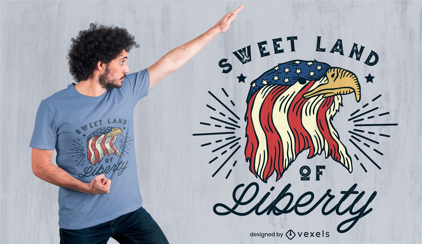 Fourth of july american eagle t-shirt design