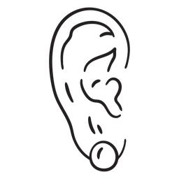 Ear with pearl stroke PNG Design