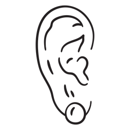 Oreja con trazo de perla Diseño PNG