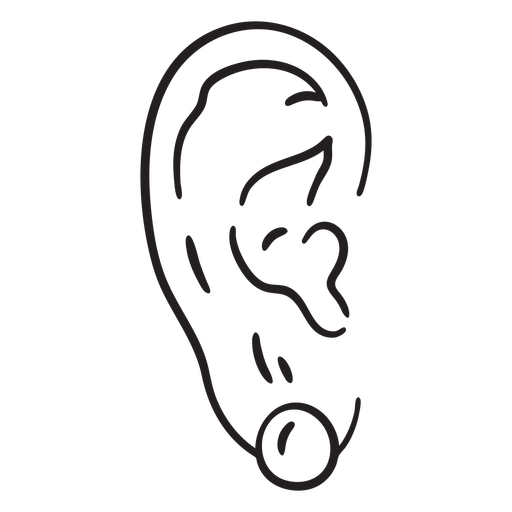 Ear with pearl stroke PNG Design