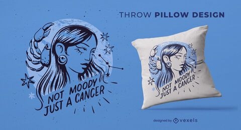 Cancer zodiac throw pillow design