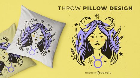 Diseño de almohada de tiro del zodiaco Tauro