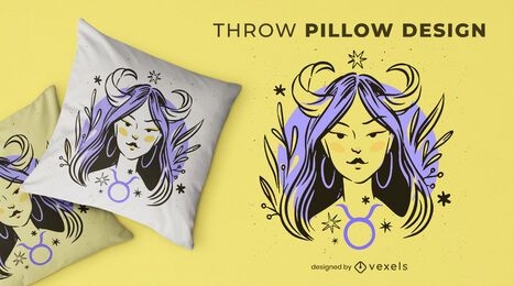 Taurus zodiac throw pillow design