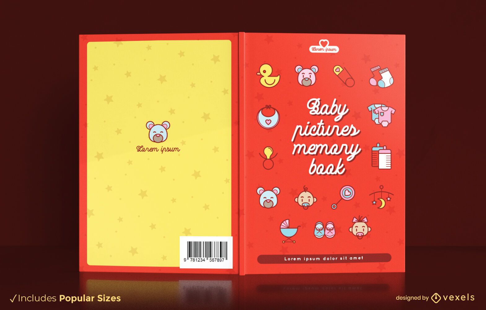 Diseño de portada de libro de fotos de bebé