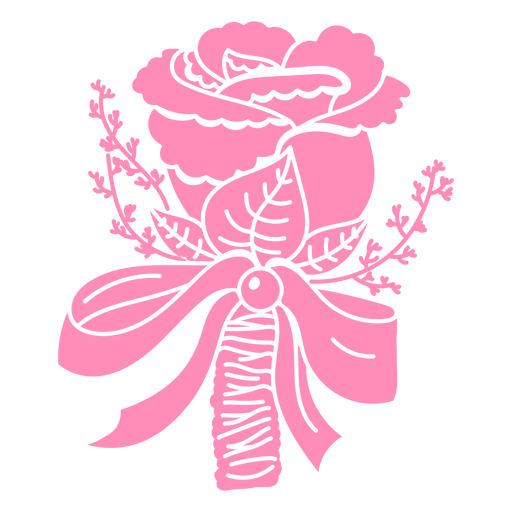 Buquê de flores rosa cortado Desenho PNG