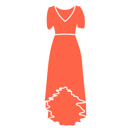 vestido de baile laranja cortado Desenho PNG