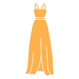 Vestido de fiesta amarillo recortado Diseño PNG