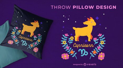 Diseño de almohada de signo del zodiaco Capricornio