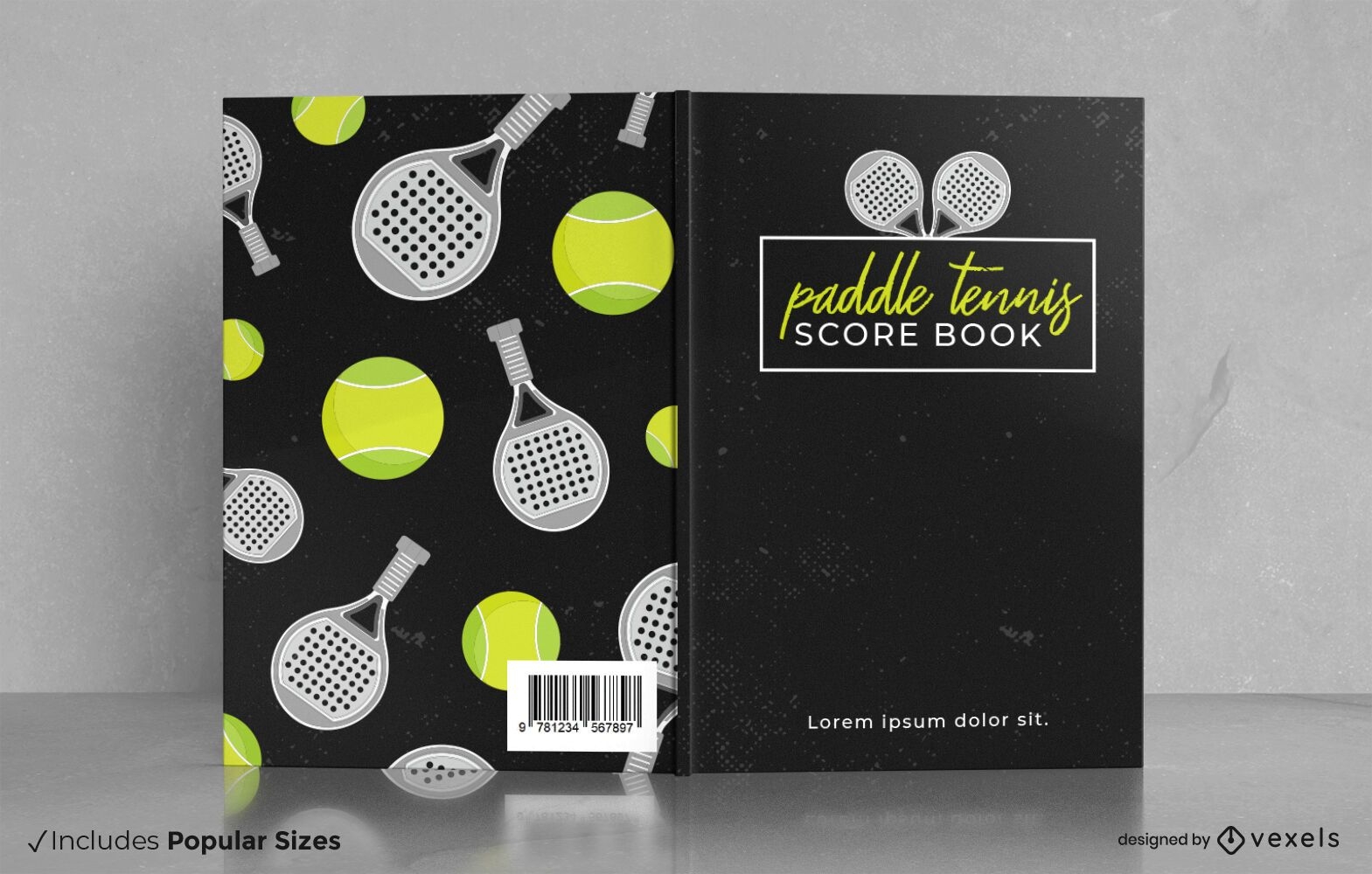 Paddle tennis score book cover design