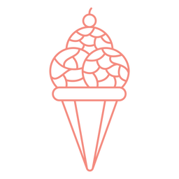 Fractal ice cream stroke PNG Design
