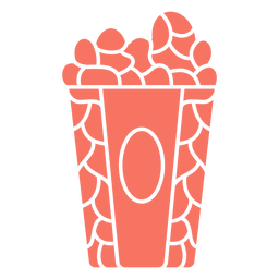 Recorte geométrico de tigela de pipoca Desenho PNG