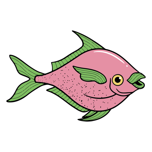 Pink fish swimming PNG Design