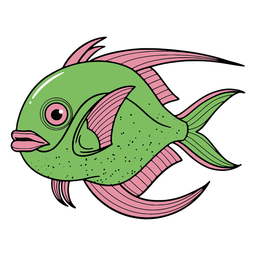 Green fish swimming PNG Design Transparent PNG