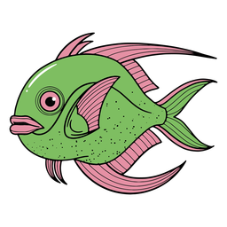 Peixes verdes nadando Desenho PNG