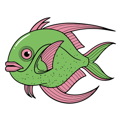 Peixes verdes nadando Desenho PNG