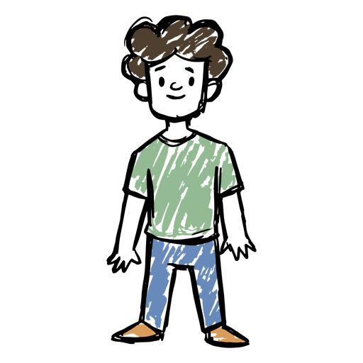 Niño dibujado a mano Diseño PNG