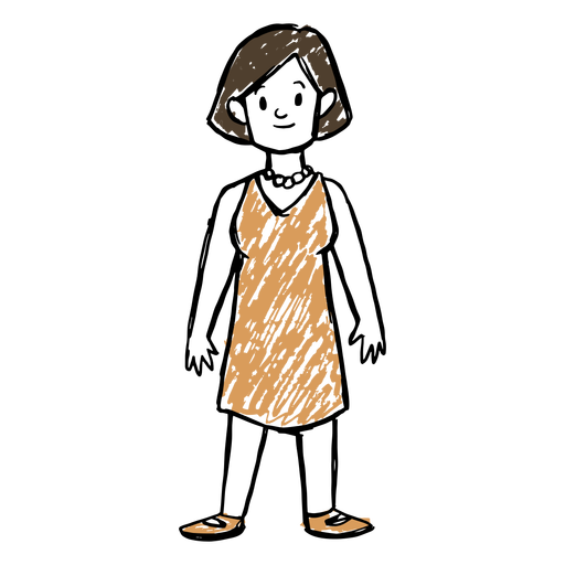 Frau im gelben Kleid PNG-Design