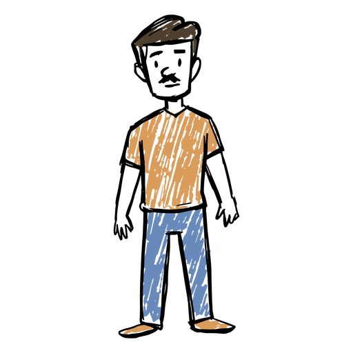Man in jeans and shirt PNG Design
