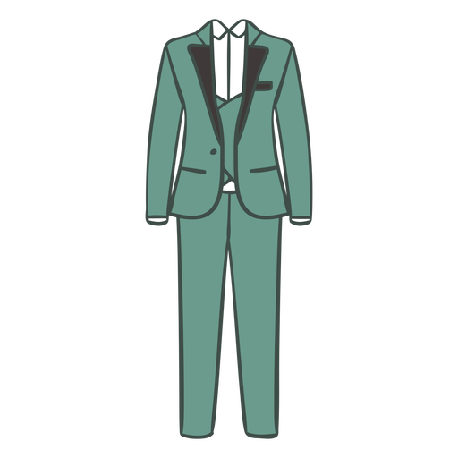 Fancy men's green suit PNG Design