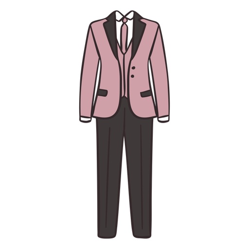 Fancy men's pink suit PNG Design