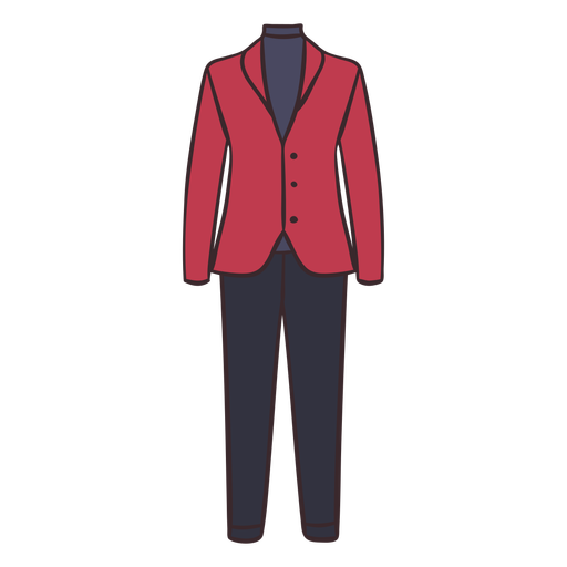 Fancy men's red suit PNG Design