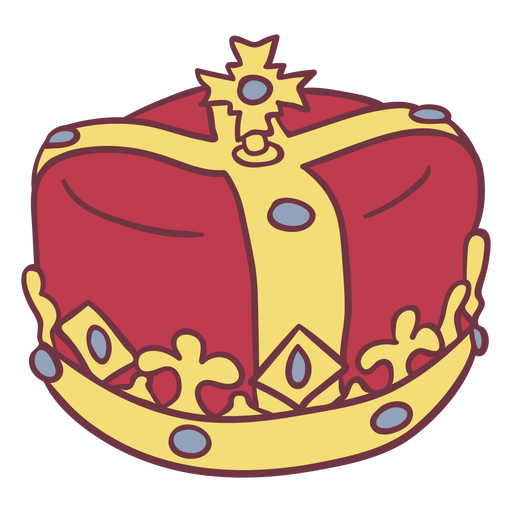 Kings crown color stroke PNG Design