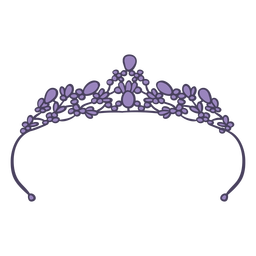 Tiara color stroke PNG Design