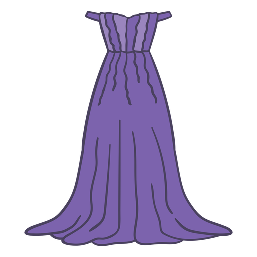 Long prom dress color stroke PNG Design