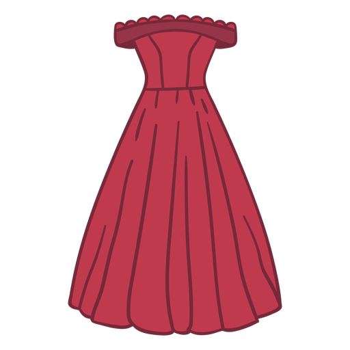 Party gown color stroke PNG Design