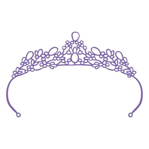 Pretty tiara stroke PNG Design