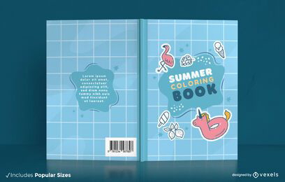 Design da capa do livro para colorir para a temporada de verão