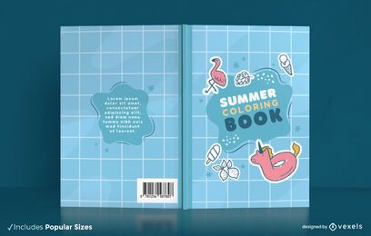 Diseño de portada de libro para colorear de temporada de verano