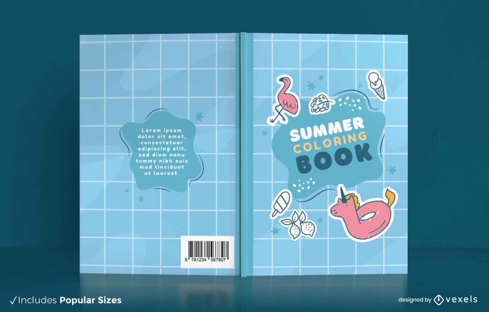 Design da capa do livro para colorir para a temporada de ver?o