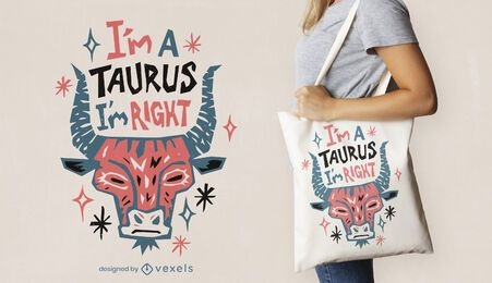 Taurus zodiac tote bag design