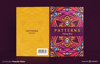Mandala pattern coloring book cover design