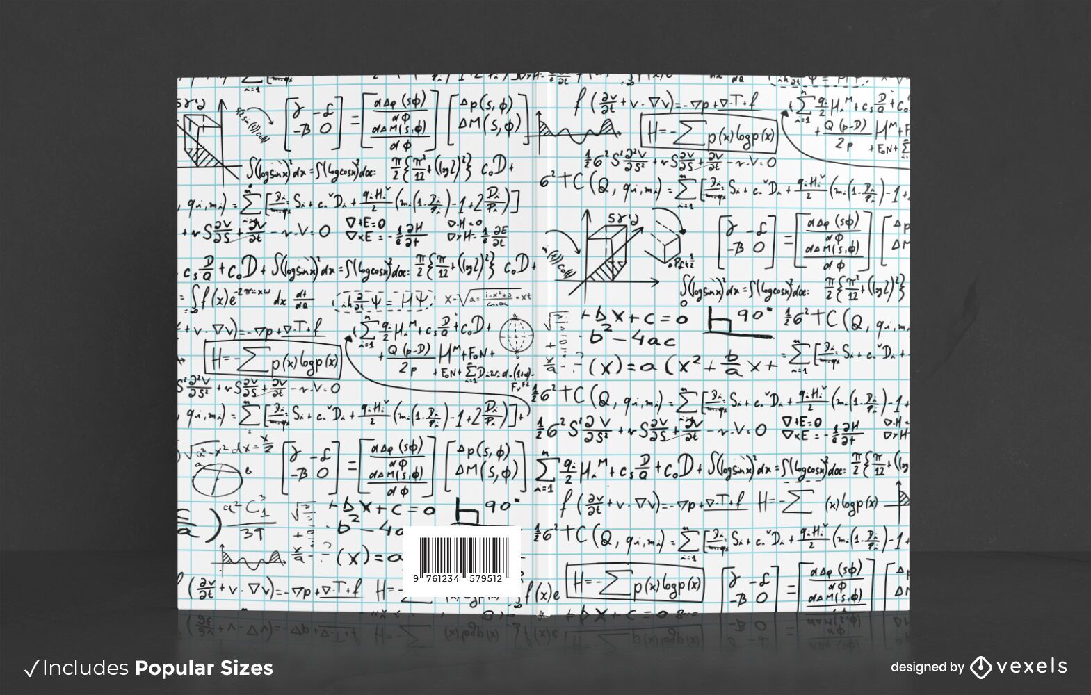 Design de capa de livro de símbolos matemáticos