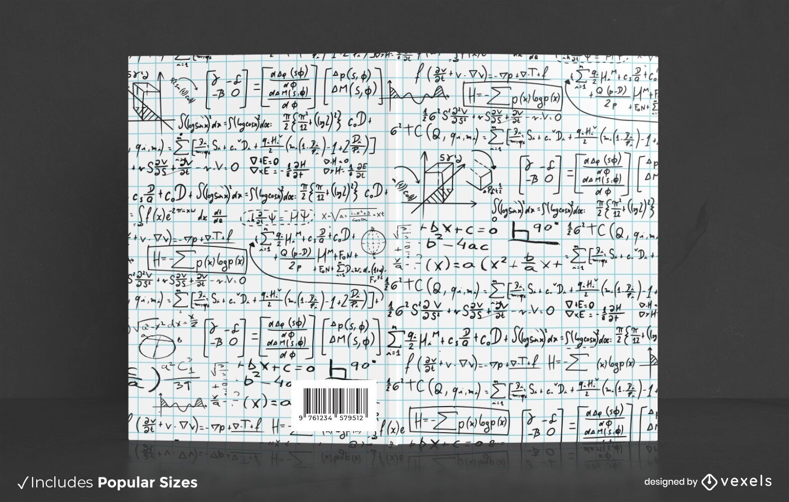 Diseño de portada de libro de símbolos matemáticos