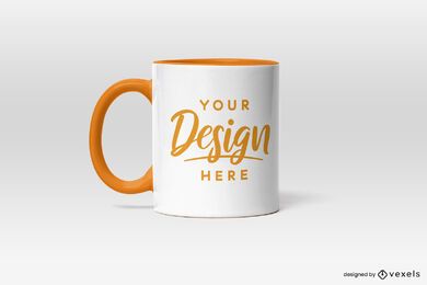 Simple mug on blank background mockup